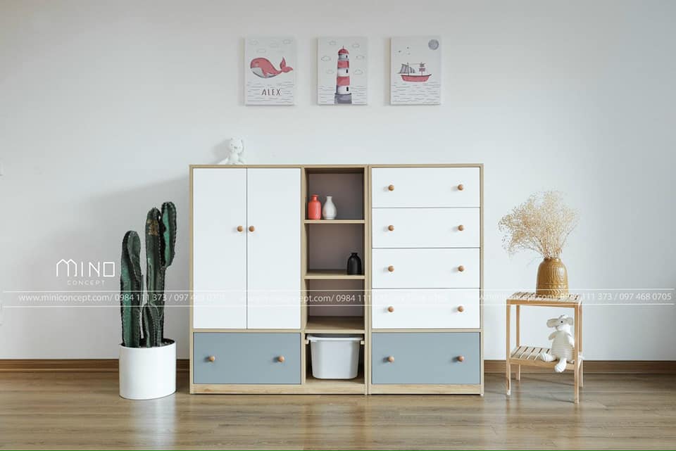 Tủ Trẻ Em Gỗ MDF Phun Sơn Hải Phòng 